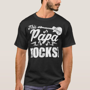 Mens This Papa Rocks TGuitar Rock'n'Roll Funny T-Shirt