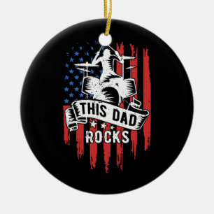 Mens This Vater rocks trommeln American Drugs Keramik Ornament