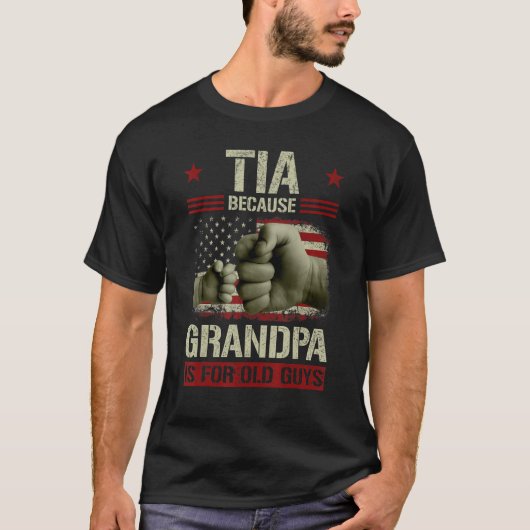 Mens Tia, weil Opa für alte Typ US-Flagge ist T-Shirt (Vorderseite)