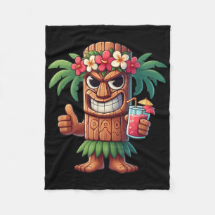 Mens Tiki Shirt Man Hawaiian Summer Tropical Luau Fleecedecke