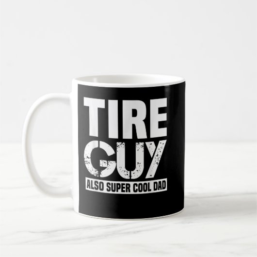 Mens Tire Typ witziger Automechaniker Vater Pater Kaffeetasse (Links)