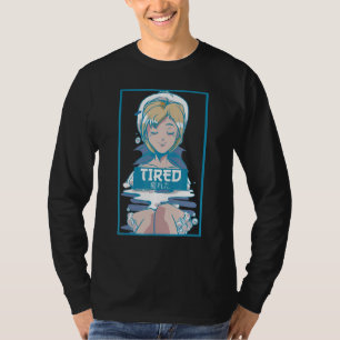 Mens Tired Vaporwave Ästhetische Fembolie T-Shirt