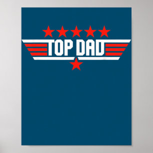 Mens Top Dad Funny Cool 80s 1980s Father Father's Poster