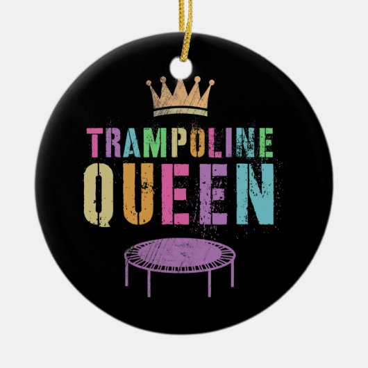 Mens TRAMPOLINE QUEEN Gymnastikteam Gymnastikteam Keramik Ornament (Vorne)