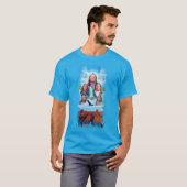Mens Trendy Aquamarin Blue Berühmte Indianer T-Shirt (Vorne ganz)
