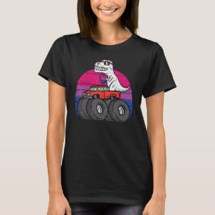 Mens Trex Monster Truck Bisexuelle Sunset Retro Bi T-Shirt