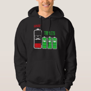 Mens Triplets Vater Papa von 3 Kindern Batterie ni Hoodie