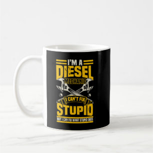 Mens Trucker Diesel Mechanik Ich kann keine Dummhe Kaffeetasse