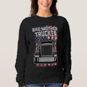 Mens Trucker Fahrer Bad Mother Trucker Big Rig Sem Sweatshirt (Vorderseite)