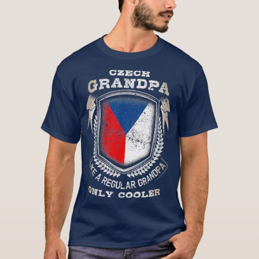 Mens tschechischer Opa wie ein regelmäßiger Opa T-Shirt (Vorderseite)