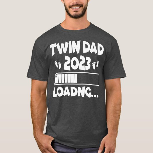 Mens Twin Vater von Twins 2023 erwartet zwei Vater T-Shirt (Vorderseite)