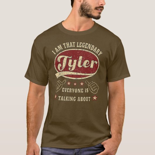 Mens Tyler Ich bin der legendäre Tyler T-Shirt (Vorderseite)