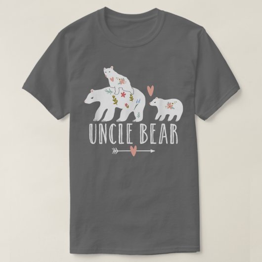 Mens Uncle Bear 2 Kids Twin Cubs, Cool Uncle Bear T-Shirt (Design vorne)