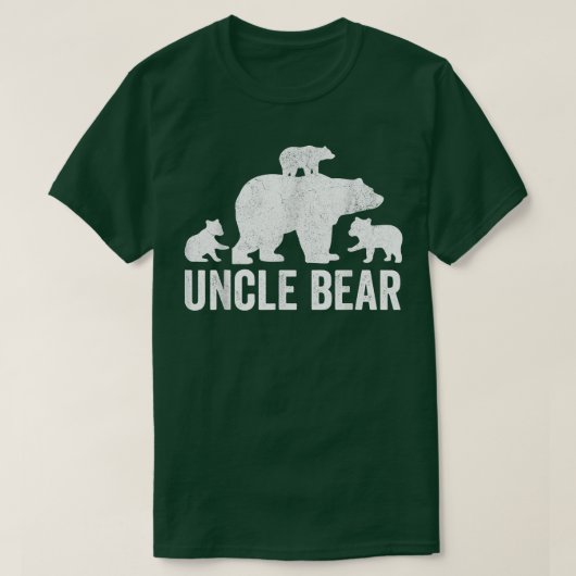 Mens Uncle Bear Fathers Day Shirts, Funny Three Cu T-Shirt (Design vorne)