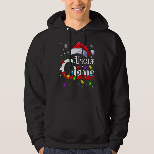 Mens Uncle Claus Couples Matching Christmas Pajama Hoodie (Vorderseite)
