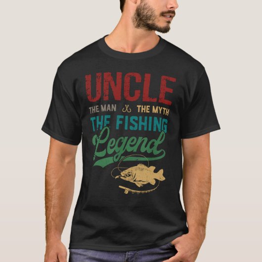 Mens Uncle Man Myth Fishing Legend Funny Fishing T-Shirt (Vorderseite)