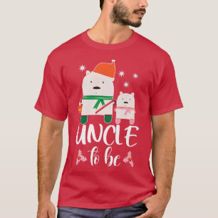 Mens Uncle To Be Polar Bear Christmas Baby Shower T-Shirt