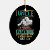 Mens Uncle weiß alles, was der lustige Onkel Vater Keramik Ornament (Rechts)