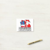 Mens unpassende Weihnachtsmann-Claus ich habe Post-it Klebezettel (Auf Schreibtisch)