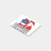 Mens unpassende Weihnachtsmann-Claus ich habe Post-it Klebezettel (angewinkelt)