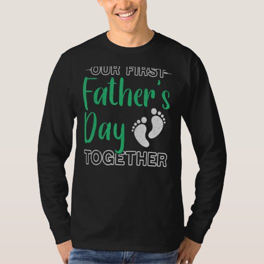 Mens unser erster Vater S Day Papa Kind Vater T-Shirt (Vorderseite)