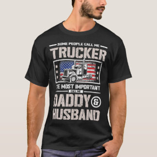 Mens US Flag Trucker Daddy oder Trucker Husband Tr T-Shirt