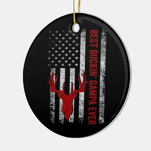 Mens USA Flag Best Buckin Gampa Ever Deer Junting Keramik Ornament (Links)