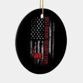 Mens USA Flag Best Buckin' Gramps Ever Deer Keramik Ornament (Rechts)