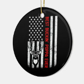 Mens USA Flag Best Buckin Poppa Ever Deer Junting Keramik Ornament (Links)