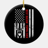 Mens USA Flag Best Buckin Poppa Ever Deer Junting Keramik Ornament (Hinten)