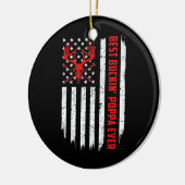 Mens USA Flag Best Buckin Poppa Ever Deer Junting Keramik Ornament (Links)