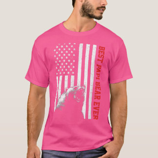 Mens USA Flag Bester Papi Bear Vintag Funny Frisch T-Shirt