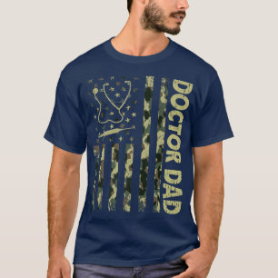 Mens USA Flag Camoue Doctor Vater Patriotic Father T-Shirt
