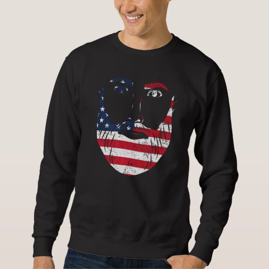 Mens USA Flag Patriotischer Bart für Männer Wit Sweatshirt (Vorderseite)