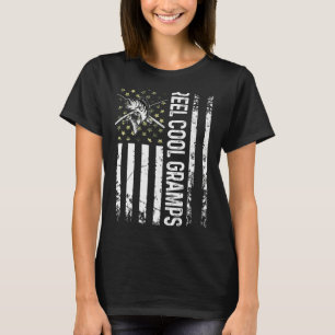 Mens Usa Reel Coole Gräben für Daddy Fishing Fathe T-Shirt