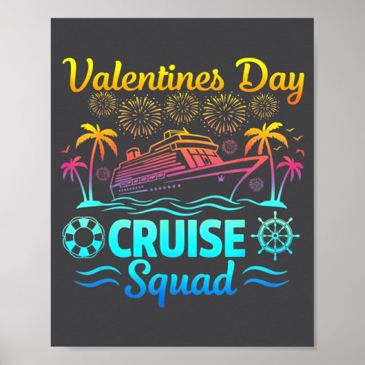 Mens Valentines Day Cruise Squad 2026 Vacation Tra Poster (Vorne)