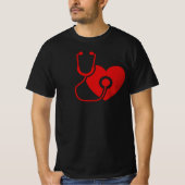 Men's Value T - Shirt mit Red Stethoscope (Vorderseite)