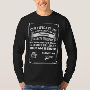 Mens Vater aus dem Sohn Zeugnis Stepfather of the T-Shirt