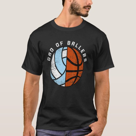 Mens Vater Ballers Basketball Volleyball Vater T-Shirt (Vorderseite)