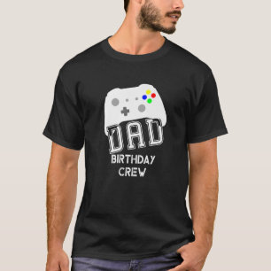 Mens Vater Birthday Crew Gamer Kindergeburtstag Pa T-Shirt