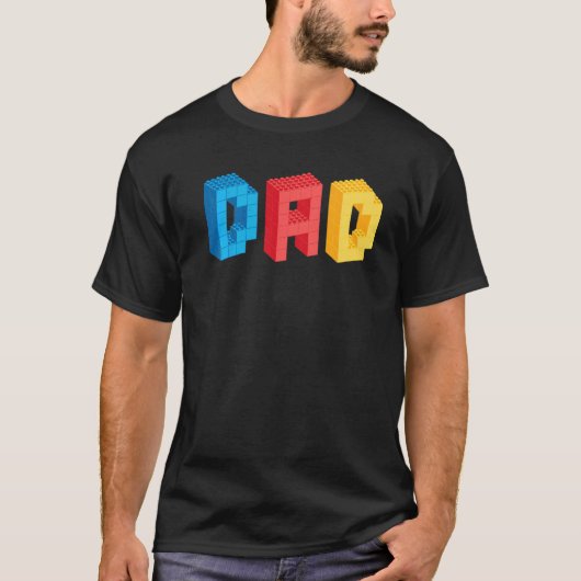 Mens Vater Brick Builder blockt Master Builder Fat T-Shirt (Vorderseite)