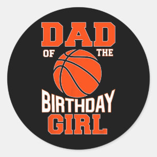 Mens Vater Bysketbyll Birthday Girl Family Byller Runder Aufkleber