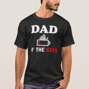 Mens-Vater der Katze-Batterie - Niedrig müde Elter T-Shirt