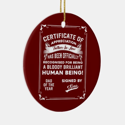 Mens Vater Geschenk vom Sohn des Juristenvaters Keramik Ornament (Rechts)