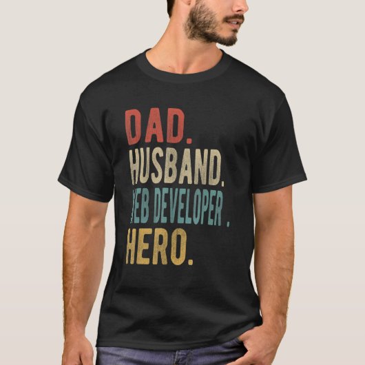 Mens Vater Husband Web Developer Hero T-Shirt (Vorderseite)