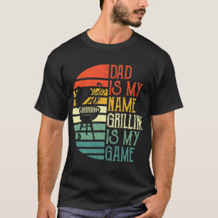 Mens Vater ist mein Name Grillen ist mein Spielspo T-Shirt