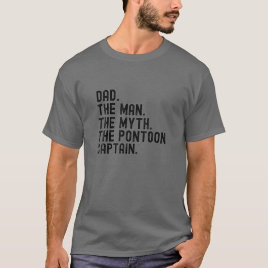 Mens Vater Man Myth Pontoon Captain Pontooning Boa T-Shirt (Vorderseite)