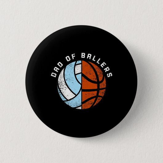 Mens Vater of Byllers Fun Bysketbyll Volleybyll Va Button (Vorderseite)
