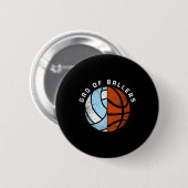 Mens Vater of Byllers Fun Bysketbyll Volleybyll Va Button (Vorne & Hinten)