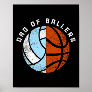 Mens Vater of Byllers Fun Bysketbyll Volleybyll Va Poster